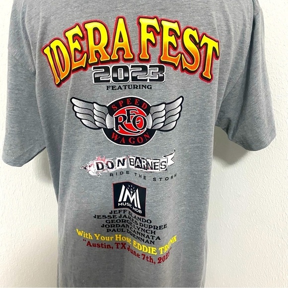 2023 Idera Fest T-Shirt RT 360 Reo Speedwagon “Ridin The Storm Out” Large EUC - Picture 5 of 6